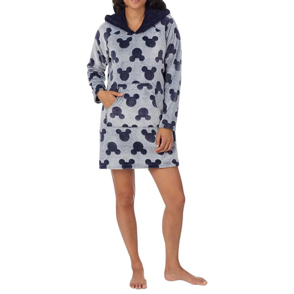 Disney Mickey Mouse Fleece Hoodie Blanket in Grey and Navy | Size XL
